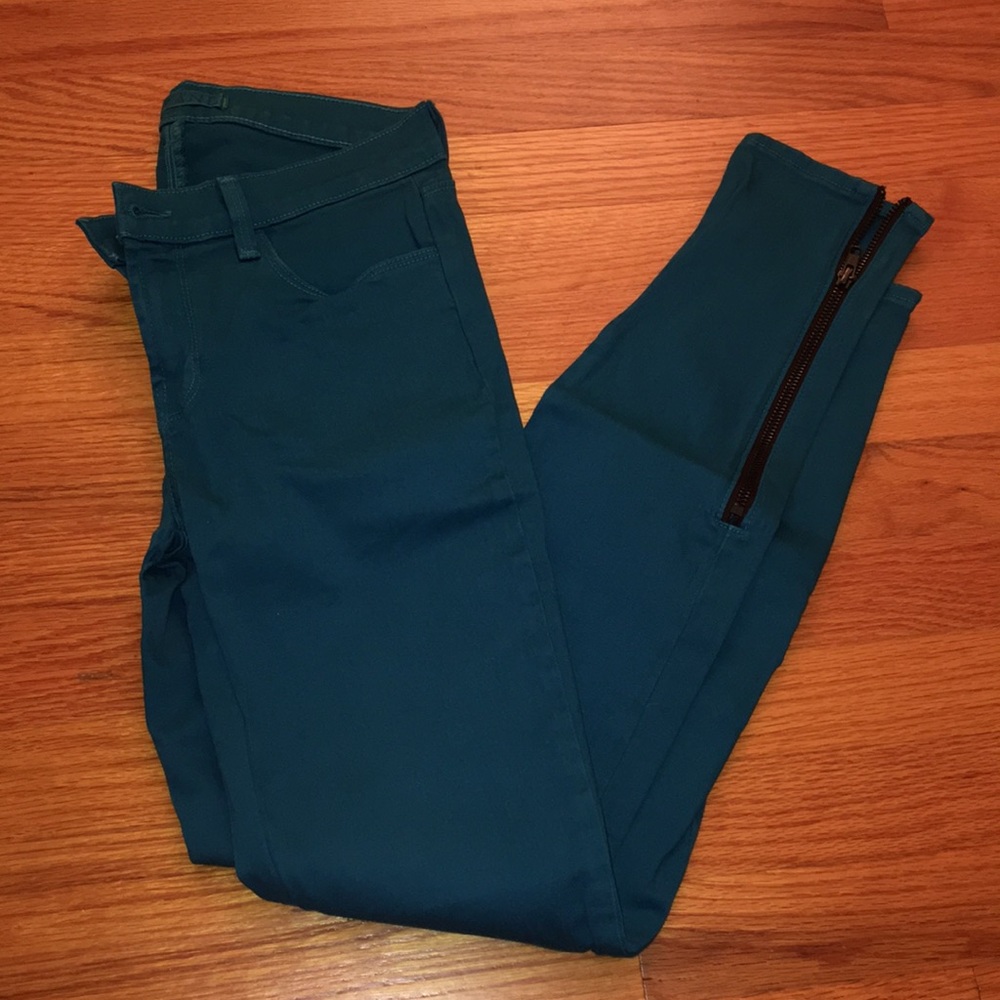 HOST PICK J Brand Teal jeans w/ bottom zippers - Picture 5 of 7